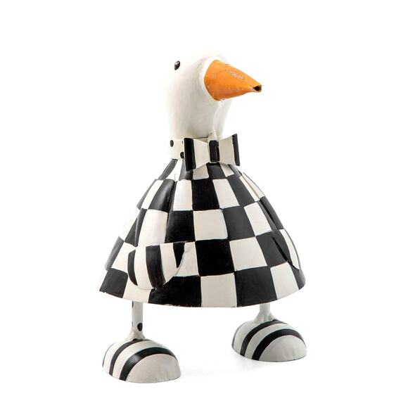 Brand New Mackenzie-Childs Checked Metal Goose - Picture 1 of 2